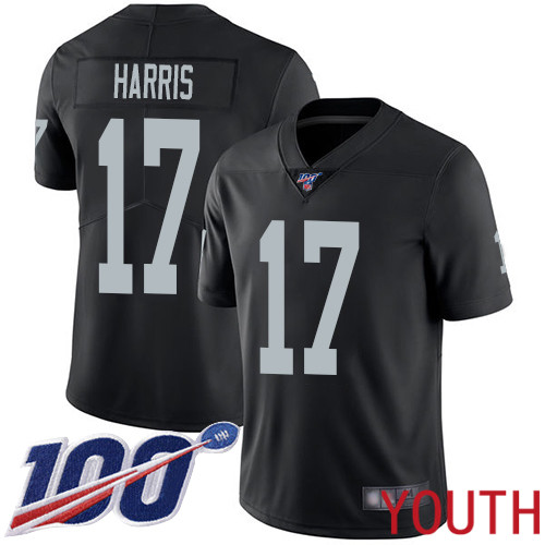 Oakland Raiders Limited Black Youth Dwayne Harris Home Jersey NFL Football #17 100th Season Vapor Jersey->women nfl jersey->Women Jersey